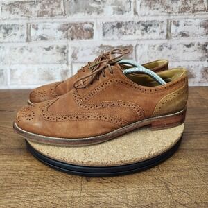 J. Shoes Charlie Plus Wingtip Leather Oxford Brown Shoes Men's 9.5